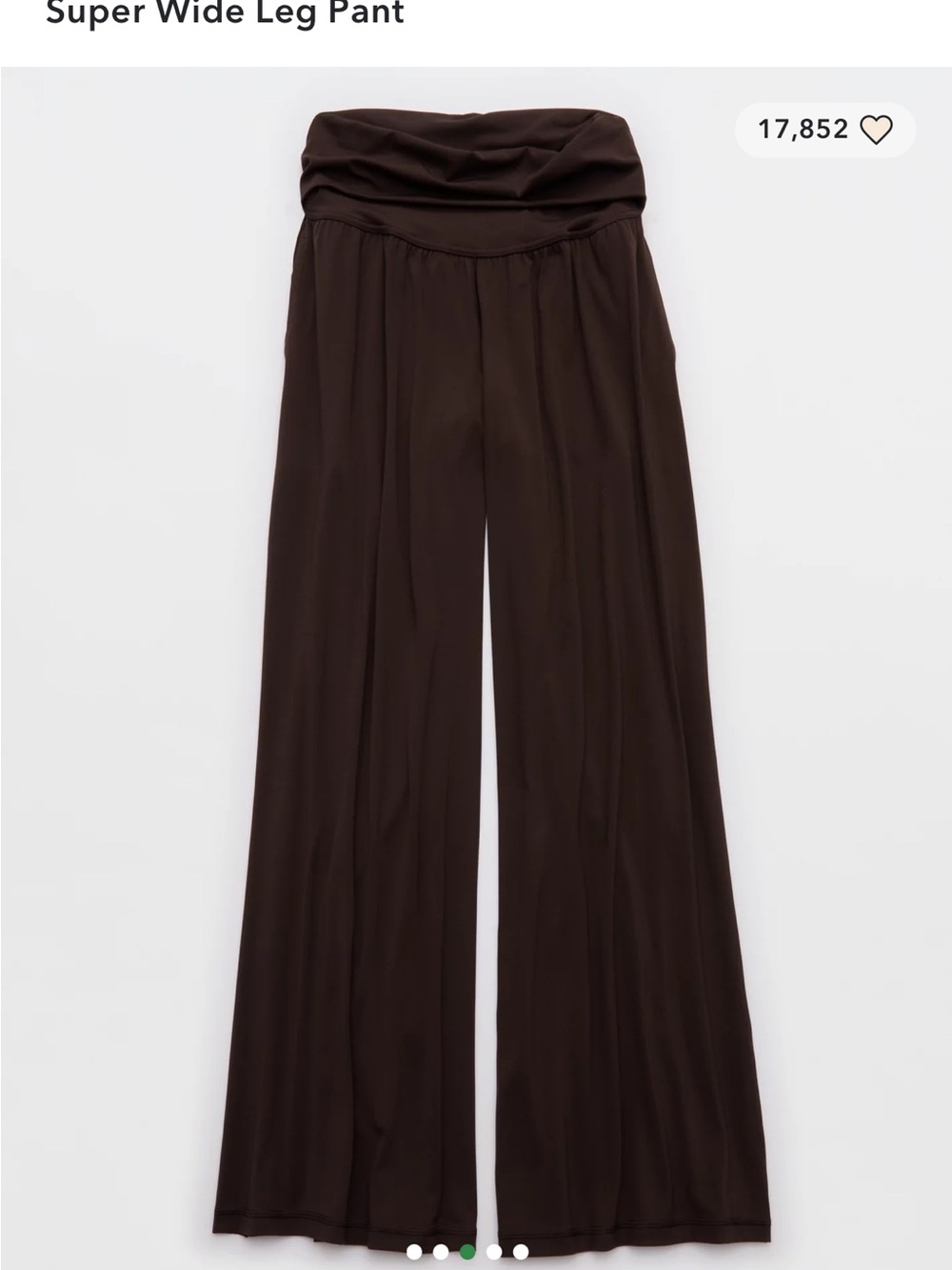 Aerie Offline Real Me Foldover Super Wide Leg Pant Deep Earth S LONG inseam